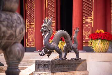 Dragon at Summer Palace in Beijing, China. Famous landmark