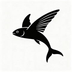 Minimalist Flying Fish Silhouette Vector Art