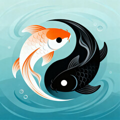 Yin Yang Koi Fish Vector Art