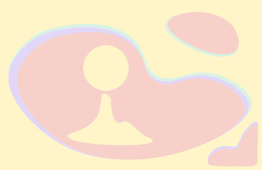 Organic Fluid Abstract Sunset Mountain Cave Modern Pastel Minimal Poster Art