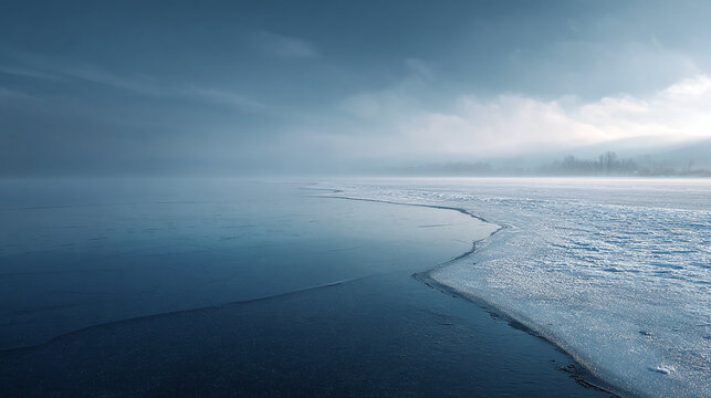 background of frozen sea and ice surface with space