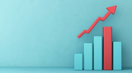 A vibrant chart with rising bars and an upward arrow, representing growth and progress in data analysis.