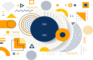 Obraz premium Colorful Abstract Background with Orange and Blue Geometric Shapes