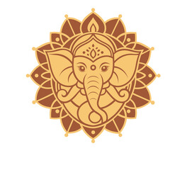 Hindu Ganesha Ancient Mandala Silhouette Design