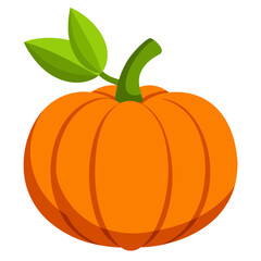 Obraz premium Orange pumpkin vegetable. Autumn Halloween or Thanksgiving pumpkin symbol. Isolated on a white background