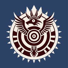 Aztec Serpent Ancient Mandala Silhouette Artwork