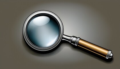 classic magnifying glass with black handle