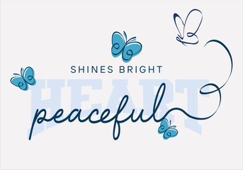 hand drawing butterfly and slogan design art