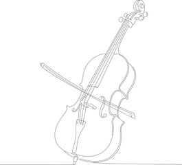 Obraz premium Minimalist Outline Musical Violin Instrument Sketch Drawing Design Graphic