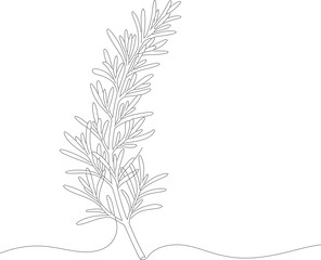 Naklejka premium Delicate Line Art Single Wheat Stalk Field Landscape Illustration