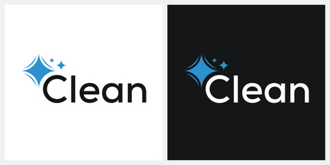 typography text clean logo design, star spark graphic concept