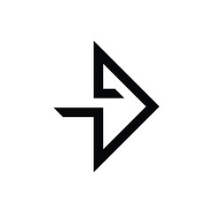 Modern geometric delta symbol icon for navigation and progress forward direction vector