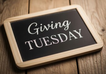 Chalkboard announcement for giving tuesday