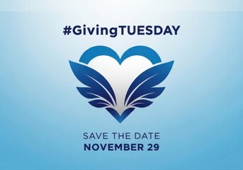 Heart with wings emblem for generosity campaign