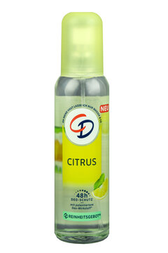CD Deodorant Citrus Glasflasche auf Hintergrund transparent