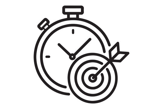 Fast time stop watch icon silhouette vector art illustration on white background