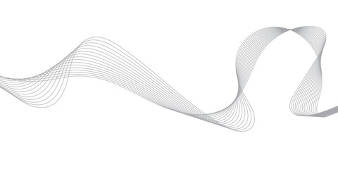 Abstract backdrop with grey wave gradient lines on white background.