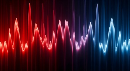Red to blue abstract curves ripple, creating an elegant video background for technology themes and dynamic presentations.