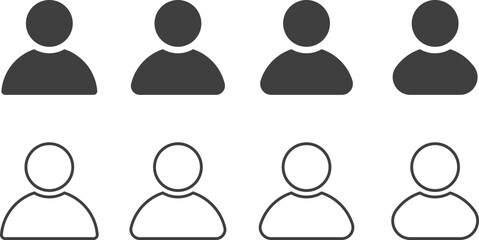 user profile icon set. Different style profile icons collection. Avatar symbol. User account sign. line and bold style