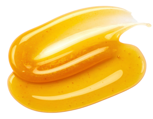 Golden honey smear on transparent background_