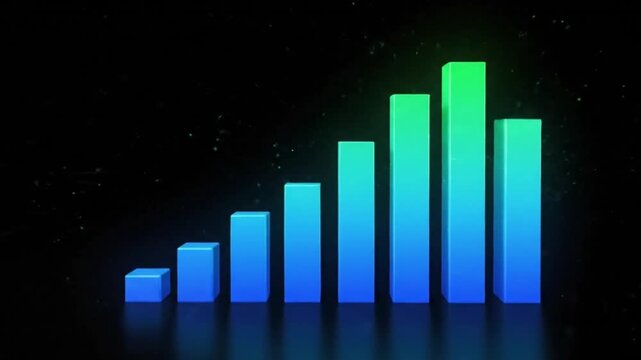 Rising Gradient Bar Chart with Upward Arrow