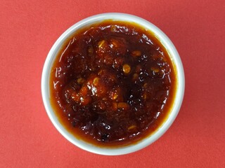 Close Up of Spicy Chili Sauce. Sambal belacan