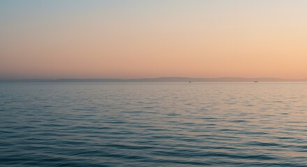 Obraz premium Aesthetic background a serene ocean view with a calm sea and horizon. 