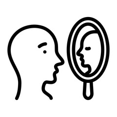 Self Reflection simple line icon
