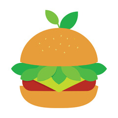 hamburger on white background