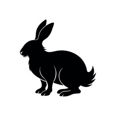 black silhouette of a rabbit
