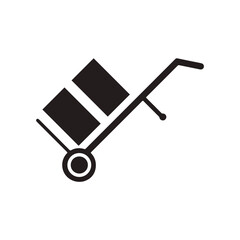 Hand truck icon vector black