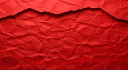 Red, crumpled paper presents a raw texture, perfect for edgy designs, dramatic backgrounds, print templates.