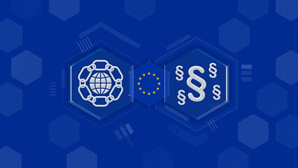 Fototapeta premium EU legal framework for global supply chain due diligence and sustainability. Compliance regulations for CSDDD, human rights, and environmental protection.