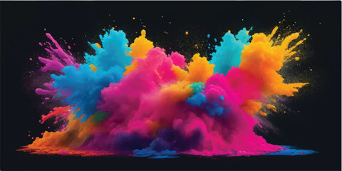 Abstract watercolor colorful splash paint art illustration