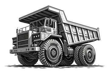 Obraz premium Mining Dump Truck Illustration on White Background mining truck heavy equipment