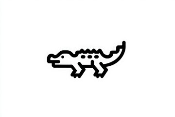Fototapeta premium A minimalist design featuring a stylized crocodile with bold lines and a simple form. The crocodile has a playful appearance ideal for design projects, childrens products, or nature-themed art.