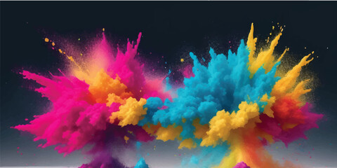 Colorful Watercolor Splatter and Rainbow Stain Brush Strokes with Multicolor Splash Texture on White Background for Artistic Abstract Design