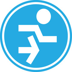 blue emergency exit sign