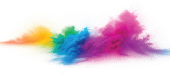 Rainbow Multicolor Watercolor Splatter and Brush Stroke Splash Stain on White Background for Bright Abstract Aquarelle Modern Artistic Design