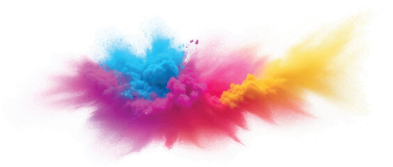 Rainbow Multicolor Watercolor Splatter and Brush Stroke Splash Stain on White Background for Bright Abstract Aquarelle Modern Artistic Design