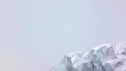 Soft pastel gradient background with white rocky mountain texture  