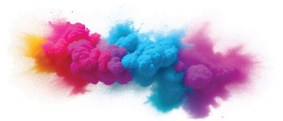 Modern Creative Watercolor Splash Splatter Stain with Rainbow Bright Brush Strokes on White Background for Abstract Trendy Illustration Texture