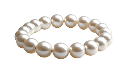 Obraz premium Elegant white pearl bracelet on a black background, close-up view