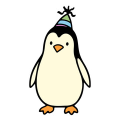 Penguin party animal illustration cartoon cute penguin vector image penguin art penguin design penguin drawing