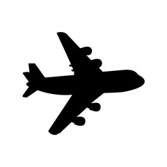 Obraz premium Silhouette of a large aircraft with multiple engines and rear stabilizers