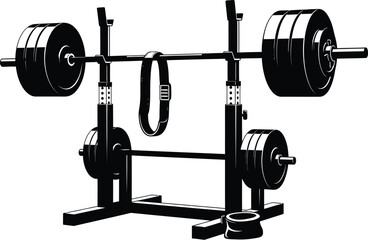 Fototapeta premium Vector art of weightlifting equipment