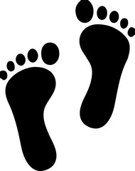 Footprint Silhouette Icon – Human Feet Vector