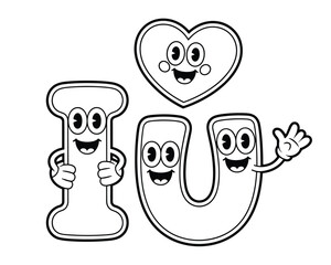 I love you text isolated on white background