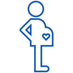 blue outline pregnant icon