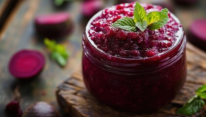 Delicious Beetroot And Balsamic Chutney With A Tangy Twist. Enjoy The Perfect Blend Of Flavors In This Unique Condiment.